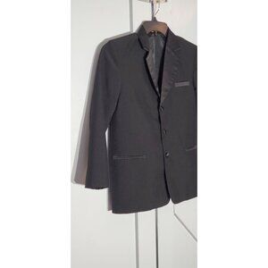 VANGOGH BOY TUXEDO JACKET BLACK LONG SLEEVE POLYESTER SIZE 12